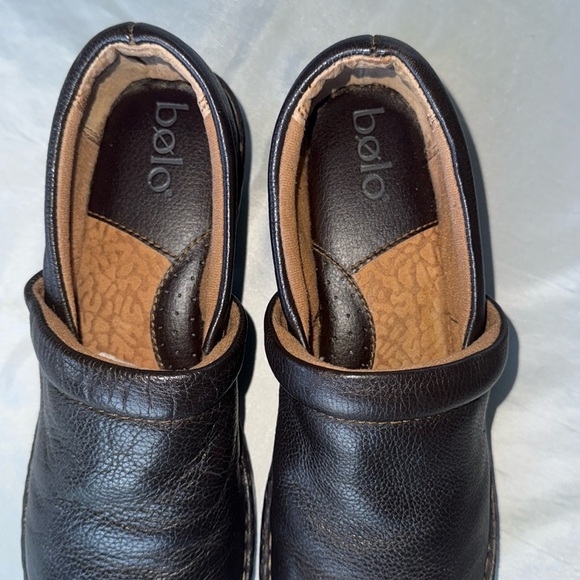 Bolo by Born Andria Professional Clogs Chocolate Brown Leather Boho Comfort Sz10 - Picture 6 of 12